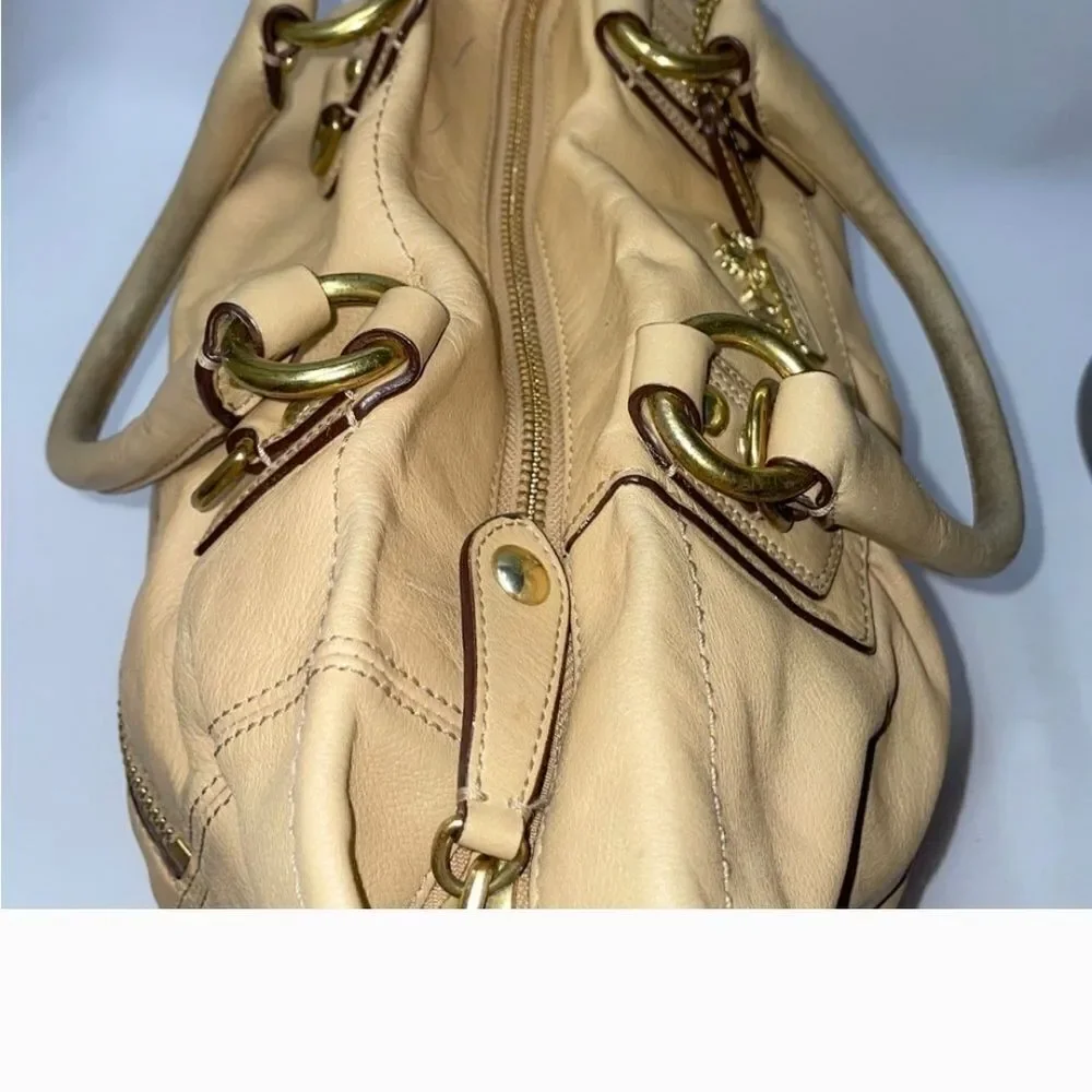 Coach Beige Leather Tote Bag